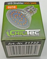 LED Strahler GU10 "H55 SMD" - 120&deg;, 4000k, 460lm, 230V/4W, neutralwei&szlig;