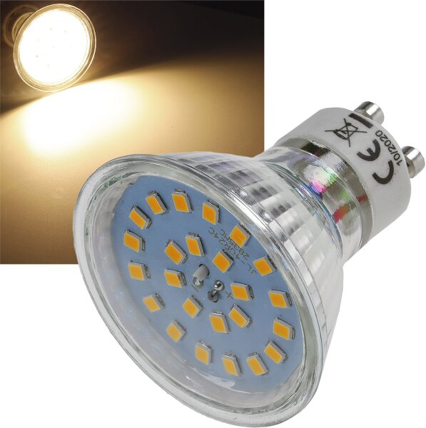 LED Strahler GU10 "H55 SMD" - 120&deg;, 3000k, 444lm, 230V/4W, warmwei&szlig;