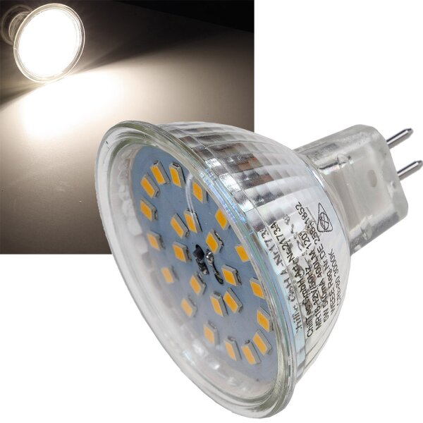 LED Strahler MR16 "H55 SMD" - 120&deg;, 4000k, 440lm, 12V/5W, neutralwei&szlig;
