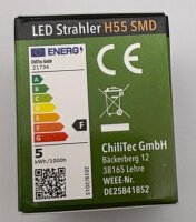 LED Strahler MR16 "H55 SMD" - 120&deg;, 4000k, 440lm, 12V/5W, neutralwei&szlig;