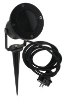 Gartenleuchte "CT-GS10", schwarz - 230V, 1,5m Kabel+Erdspie&szlig;, GU10 Fassung