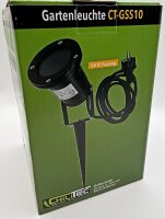 Gartenleuchte "CT-GS10", schwarz - 230V, 1,5m Kabel+Erdspie&szlig;, GU10 Fassung
