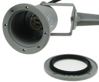 Gartenleuchte "CT-GS10", silbergrau - 230V, 1,5m Kabel+Erdspie&szlig;, GU10 Fassung