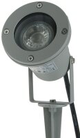Gartenleuchte "CT-GS10", silbergrau - 230V, 1,5m Kabel+Erdspie&szlig;, GU10 Fassung