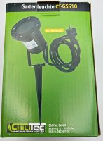 Gartenleuchte "CT-GS10", silbergrau - 230V, 1,5m Kabel+Erdspie&szlig;, GU10 Fassung