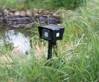 Gartensteckdose mit Erdspie&szlig;, 2-fach - IP44, 10m Kabel, Zeitschaltuhr