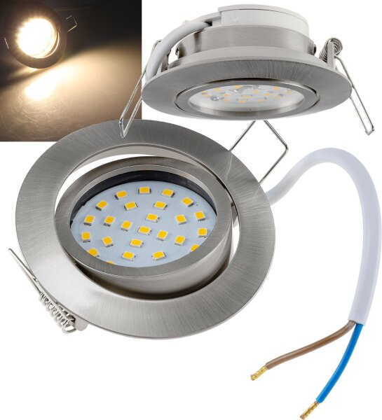 LED-Einbauleuchte "Flat-32" warmwei&szlig; - 80x32mm, 5W, 590lm, Edelstahl geb&uuml;rstet
