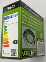 LED-Einbauleuchte "Flat-32" neutralwei&szlig; - 80x32mm, 5W, 590lm, Edelstahl geb&uuml;rstet