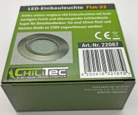 LED-Einbauleuchte "Flat-32" neutralwei&szlig; - 80x32mm, 5W, 590lm, Edelstahl geb&uuml;rstet