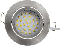 LED-Einbauleuchte "Flat-32dim" warmwei&szlig; - 80x32mm, 5W, 590lm, Edelstahl geb&uuml;rstet