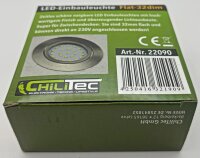 LED-Einbauleuchte "Flat-32dim" warmwei&szlig; - 80x32mm, 5W, 590lm, Edelstahl geb&uuml;rstet