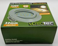 LED-Einbauleuchte "Flat-32dim" warmwei&szlig; - 80x32mm, 5W, 590lm, wei&szlig;es Geh&auml;use