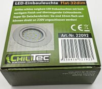 LED-Einbauleuchte "Flat-32dim" warmwei&szlig; - 80x32mm, 5W, 590lm, wei&szlig;es Geh&auml;use