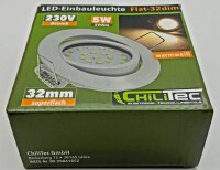 LED-Einbauleuchte "Flat-32dim" warmwei&szlig; - 80x32mm, 5W, 590lm, wei&szlig;es Geh&auml;use