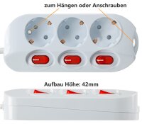 Steckdosenleiste mit Einzelschaltung - 3-fach,...