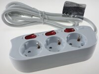 Steckdosenleiste mit Einzelschaltung - 3-fach, wei&szlig;, 1,5m Kabel