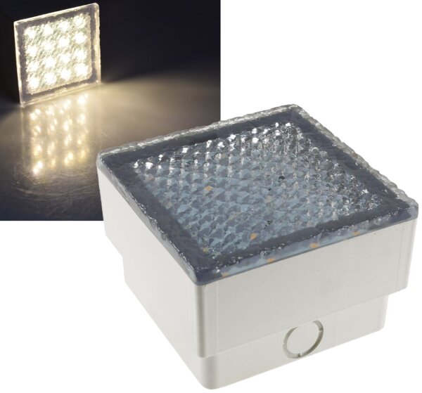 LED Pflasterstein "BRIKX 10" warmwei&szlig; - 10x10x7cm, 120lm, IP67, 230V