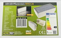 LED Pflasterstein "BRIKX 20" neutralwei&szlig; - 20x10x7cm, 255lm, IP67, 230V