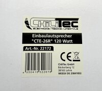 Einbaulautsprecher "CTE-26R", rund, wei&szlig; - 2-Wege, &Oslash; 25,5cm, 120 Watt