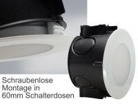 LED-Einbauleuchte "EBL-HV65w", wei&szlig; - 230V, 2W, 2900K, 230lm, warmwei&szlig;