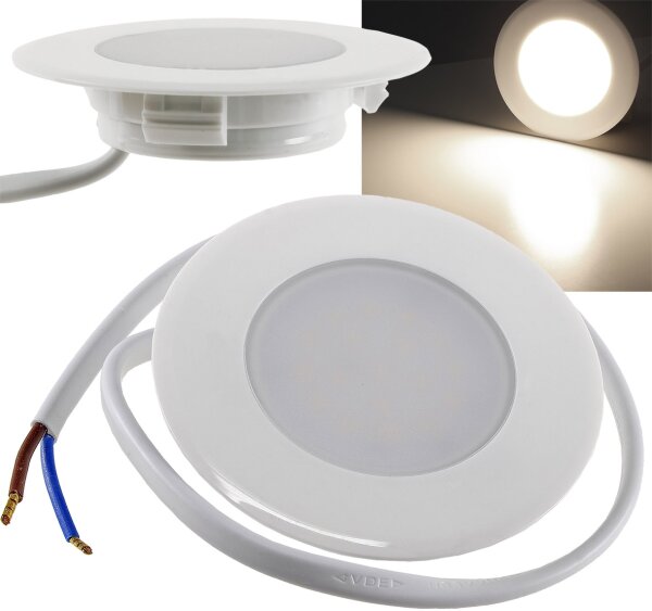 LED-Einbauleuchte "EBL-HV65w", wei&szlig; - 2 Watt, 230V, 4200K, 237Lm, neutralwei&szlig;