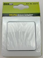 DELPHI Kreuzschalter - 250V~/ 10A, inkl. Rahmen, UP, wei&szlig;