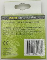DELPHI Kreuzschalter - 250V~/ 10A, inkl. Rahmen, UP, wei&szlig;
