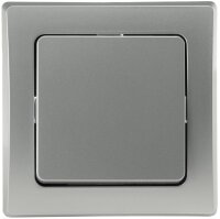 DELPHI Kreuzschalter - 250V~/ 10A, inkl. Rahmen, UP, silber