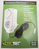 Steckdosen-Thermostat "ST-50" ana EXT - 5-30&deg;C, 230V, 2m Kabel + Au&szlig;ensensor