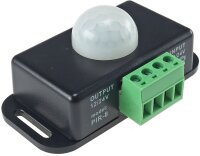 Bewegungsmelder 12-24V=, 6A - IP20, bis 8m Reichweite, 60&deg;, 1-10min