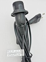 Netzkabel mit Schalter und E14 Fassung - 1,4m + 2m lang, schwarz