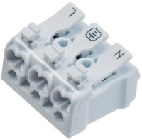 L&uuml;sterklemme, 3-polig mit Hebel - 0,5-2,5mm&sup2;,...