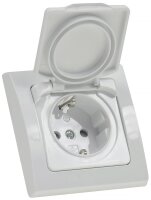 DELPHI Schutzkontakt-Steckdose IP44 - 250V~/ 16A, inkl. Rahmen, UP, wei&szlig;