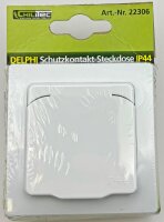 DELPHI Schutzkontakt-Steckdose IP44 - 250V~/ 16A, inkl. Rahmen, UP, wei&szlig;
