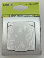 DELPHI Schutzkontakt-Steckdose IP44 - 250V~/ 16A, inkl. Rahmen, UP, silber
