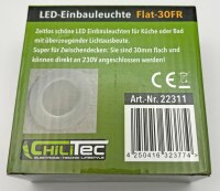LED-Einbauleuchte "Flat-30 FR-R" 3000K - &Oslash;85x30mm, 5W, 590lm, IP44, rund, wei&szlig;