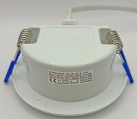 LED-Einbauleuchte "Flat-30 FR-R" 3000K - &Oslash;85x30mm, 5W, 590lm, IP44, rund, wei&szlig;
