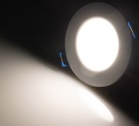 LED-Einbauleuchte "Flat-30 FR-R" 4200K - &Oslash;85x30mm, 5W, 500lm, IP44, rund, wei&szlig;