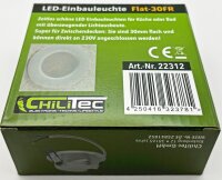 LED-Einbauleuchte "Flat-30 FR-R" 4200K - &Oslash;85x30mm, 5W, 500lm, IP44, rund, wei&szlig;
