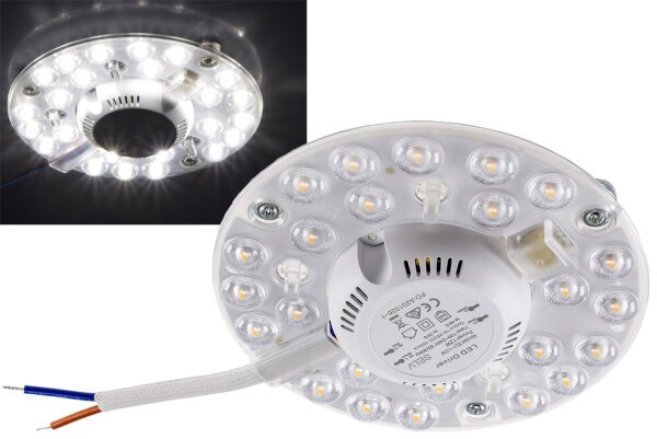 LED Umr&uuml;stmodul "UM12nw" f&uuml;r Leuchten - &Oslash;125mm, 12W, 1300lm, 4000K, Magnethalter