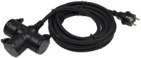 Gartensteckdose f&uuml;r Au&szlig;en, 3-fach - IP44, 5m...