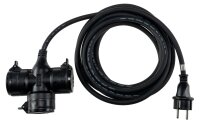 Gartensteckdose f&uuml;r Au&szlig;en, 3-fach - IP44, 5m...