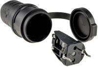 Schutzkontakt-Gummikupplung f&uuml;r Au&szlig;en - Schutzkappe, 250V/16A, IP44