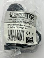 Schutzkontakt-Gummikupplung f&uuml;r Au&szlig;en - Schutzkappe, 250V/16A, IP44