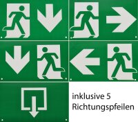 LED Fluchtwegleuchte "NL-8 Multi" - Erkennungsw. 25m, IP20, Decken+Wandmont.