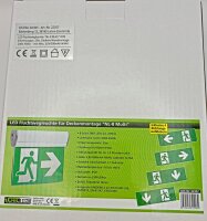 LED Fluchtwegleuchte "NL-8 Multi" - Erkennungsw. 25m, IP20, Decken+Wandmont.