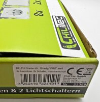 DELPHI Starter-Kit, 16-teilig "PRO",wei&szlig; - 8x Steckdose, 2x Schalter, Klemmanschlu&szlig;