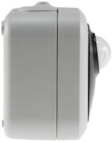 Feuchtraum PIR Bewegungsmelder, IP54 - 250V~, 2-500W, inkl. AP-Rahmen, grau