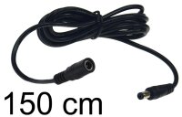 Verl&auml;ngerungskabel f&uuml;r Netzteile 1,5m - 5,5mm / 2,1mm, Stecker / Buchse