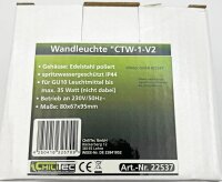 Au&szlig;en-Wandleuchte "CTW-1" - f&uuml;r 1x GU10, IP44, Edelstahl poliert
